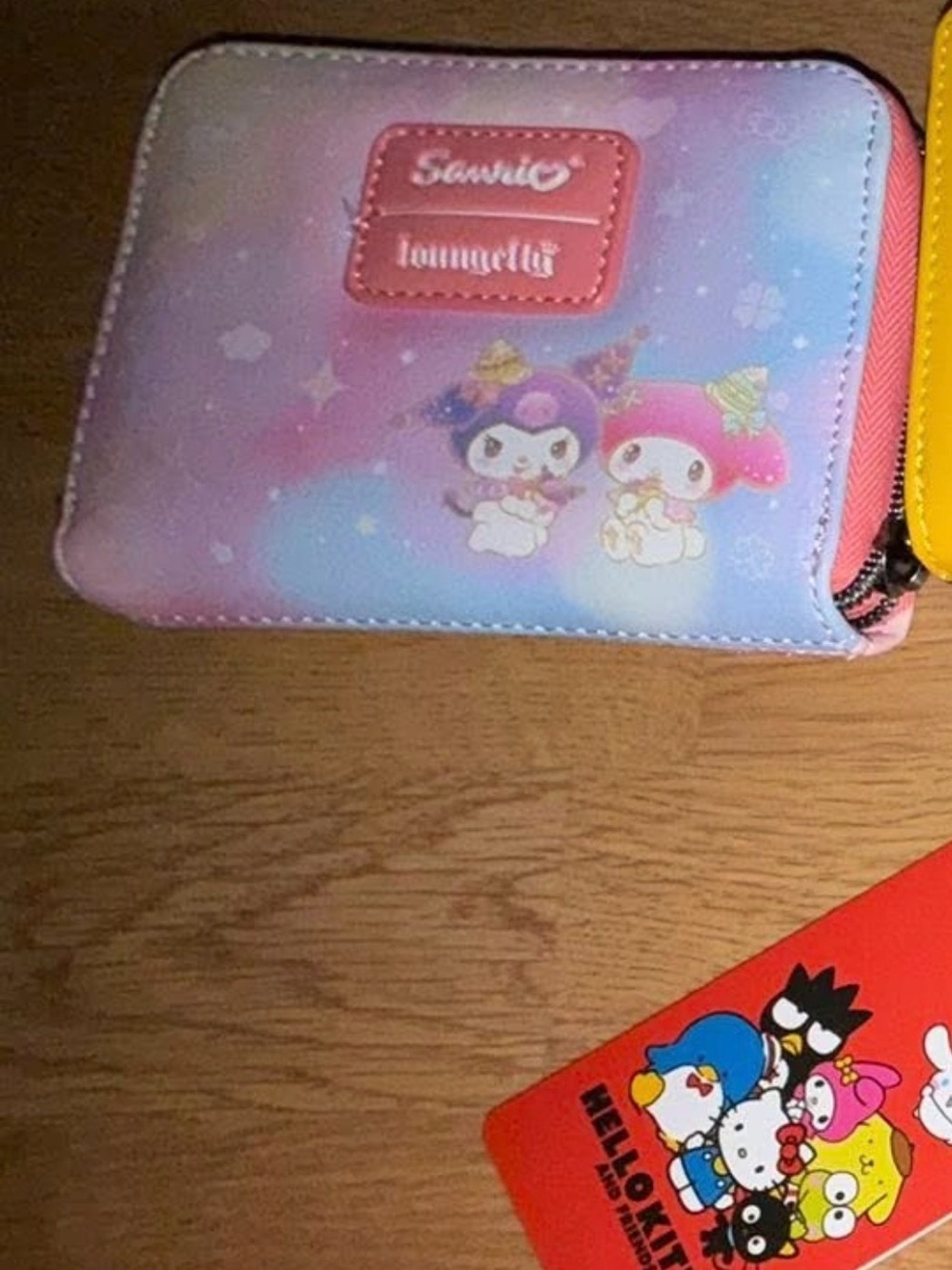 Loungefly pastel pink and blue My Melody & Kuromi zip wallet